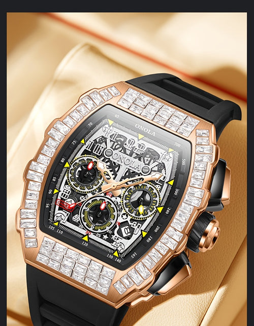 Load image into Gallery viewer, Men Automatic Mechanical Watch, Barrel Shape Hollow Tourbillon, Date Display, High-quality 3ATM Waterproof, Suitable For Casual And Formal Occasions, Daily Wear, Luxurious Sports Watch
