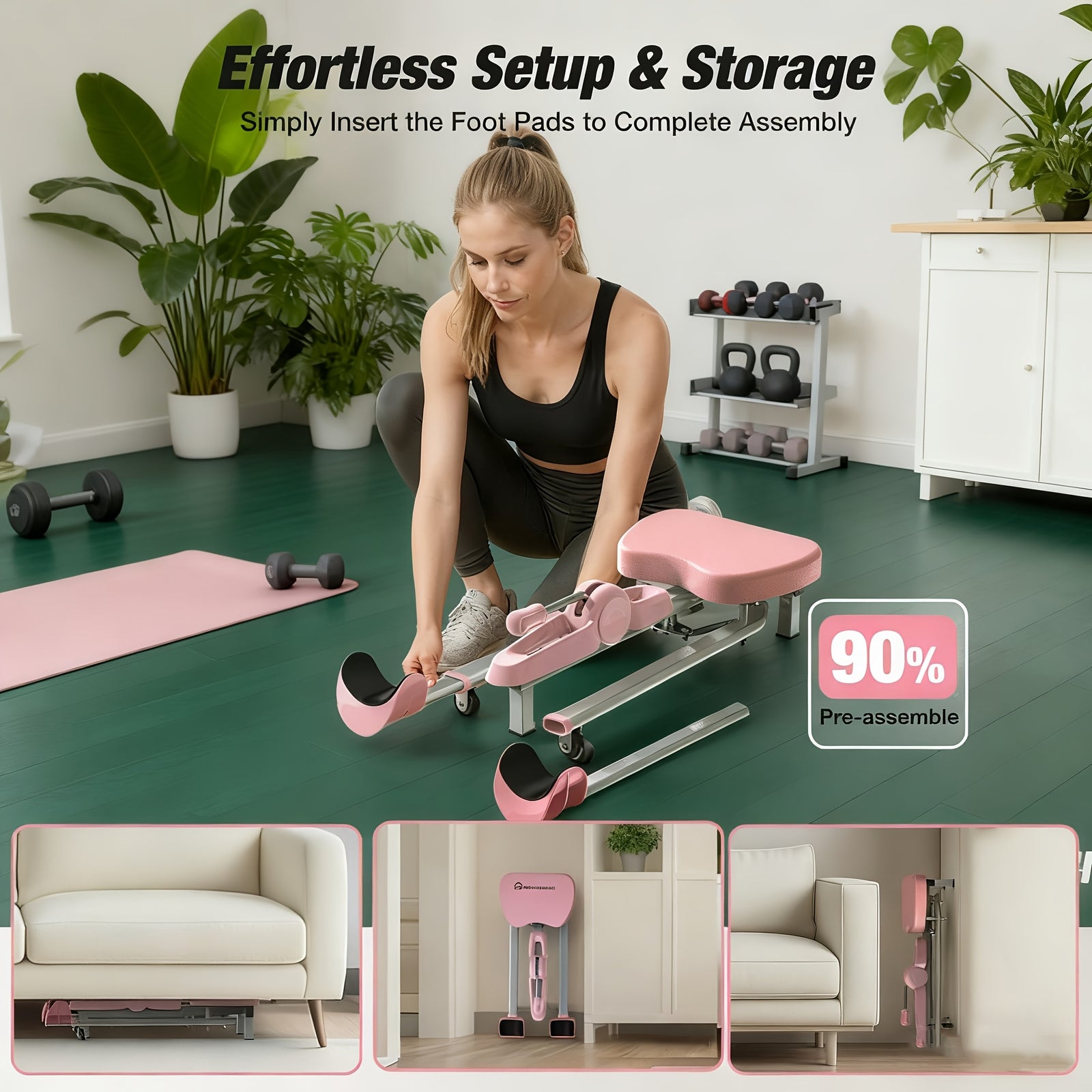 Leg Split Machine, Heavy-Duty 440LBS Capacity Adjustable Home Gym Equipment, Sturdy Construction Non-Slip Base Plate, for Women's Yoga Dance Ballet Martial Arts Squats Core Workouts, Full-Body & Leg Strength Training