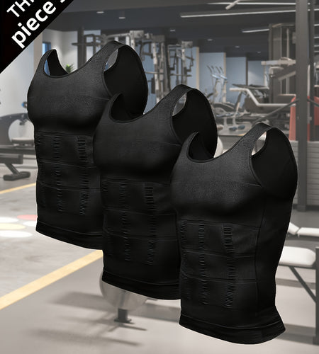 3pcs Compression Shirts For Men | Shapewear Body Shaper Waist Trainer Vest Workout Tank Tops Abdomen Undershirts | All Season Wear