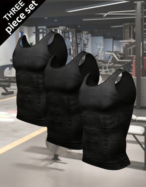 Load image into Gallery viewer, 3pcs Compression Shirts For Men | Shapewear Body Shaper Waist Trainer Vest Workout Tank Tops Abdomen Undershirts | All Season Wear
