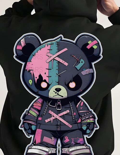 Load image into Gallery viewer, Autumn And Winter Plus Size Men  Element Crew Neck Hoodie, Printed with Teddy Bear Pattern, Soft And Comfortable Cotton Fabric, Long-Sleeved Loose Version, Suitable
