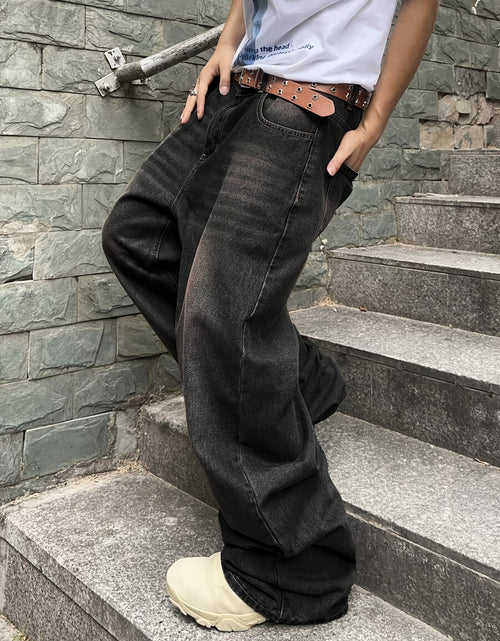 Load image into Gallery viewer, Men Casual Loose Fit Jeans, 90% Cotton 5% Polyester 5% Viscose Blend, Solid Color Washed Denim, All-Season Non-Stretch Woven Fabric, Regular Length, All season Pants | Stylish Casualwear | Non stretch Denim
