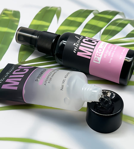 HD Long-Lasting MICO 2pcs Makeup Primer and Setting Duo - Pore Minimizing, Color Enhancing, Smooth Finish - White Shade, Under 1 fl oz