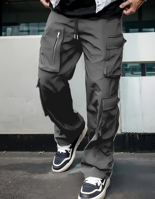 Load image into Gallery viewer, Men Casual Cargo Pants -  Multi-Pocket, Drawstring Waist, Loose Fit, Non-Stretch Polyester
