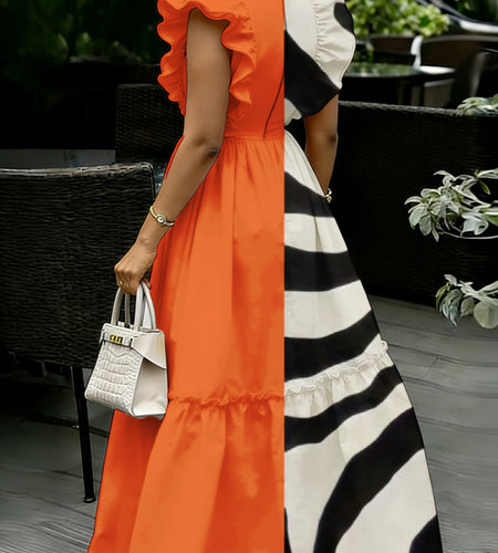 Plus Size, Women's Elegant Strapless/Asymmetrical Sleeveless Maxi Dress - Fitted Evening Gown, Round