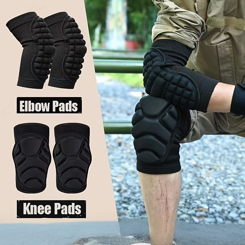 2pcs/4pcs Universal Men's and Women's Knee and Elbow Equipment Set - Adjustable cushioning pads, made of moisture-wicking fabric | Suitable for all-day comfortable experiences during training, yoga, hiking, sports and heavy p