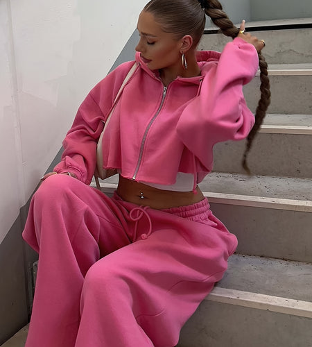 Casual Lounge 2pcs Set, Casual Warm Lounge Sets for Women , Hoodies Sweatshirt And Sweatpants Set