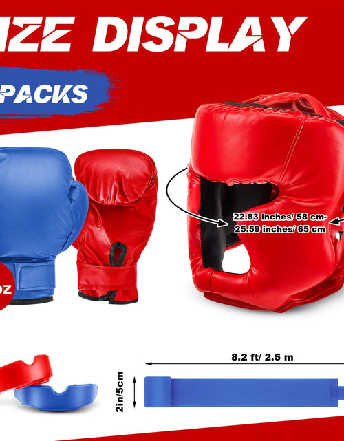 Load image into Gallery viewer, 14pcs Boxing Set Including 2 Pair Of 16 Oz Boxing Gloves Headgear Helmet Boxing Hand Wraps Sport Mouth Guards For Adults Youth Beginners Training Equipment
