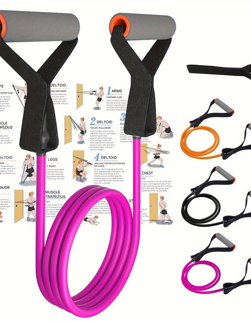 Load image into Gallery viewer, High Quality Latex Resistance Band With Big Handles And Door Anchor, Exercise Bands, Workout Bands, Suitable For Fitness Strength Training, Yoga, Pilates, Home Gym
