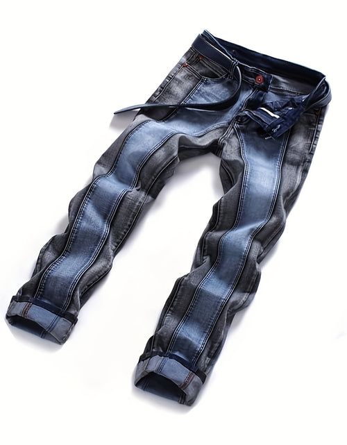 Load image into Gallery viewer, Men Two Toned Mid-rise Fashion Splice Stretchy Skinny Jeans
