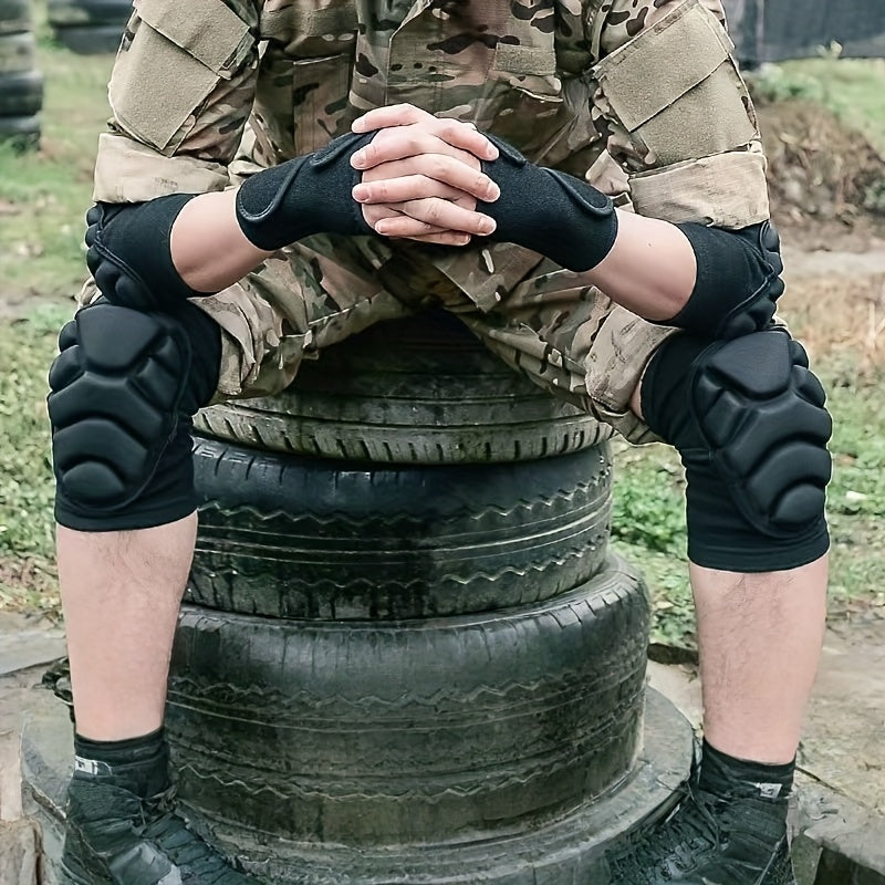 2pcs/4pcs Universal Men's and Women's Knee and Elbow Equipment Set - Adjustable cushioning pads, made of moisture-wicking fabric | Suitable for all-day comfortable experiences during training, yoga, hiking, sports and heavy p