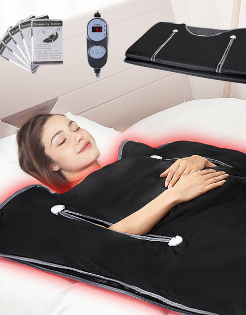 Load image into Gallery viewer, Sauna Blanket for Detoxification, Portable Far Infrared Sauna for Home, Oxford Sauna Bag w/ Arm Holes &amp; Carbon Fiber Heating, 1-6 Level Adjustable Temp 95-176, 5-60 Minutes Timer, 71 x 31 in
