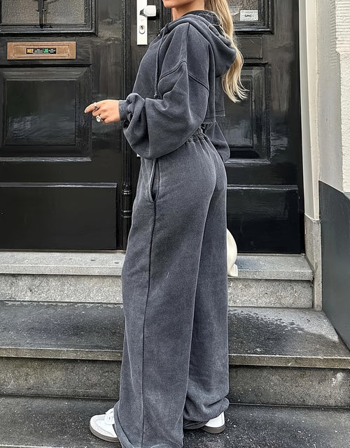 Load image into Gallery viewer, Casual Lounge 2pcs Set, Casual Warm Lounge Sets for Women , Hoodies Sweatshirt And Sweatpants Set
