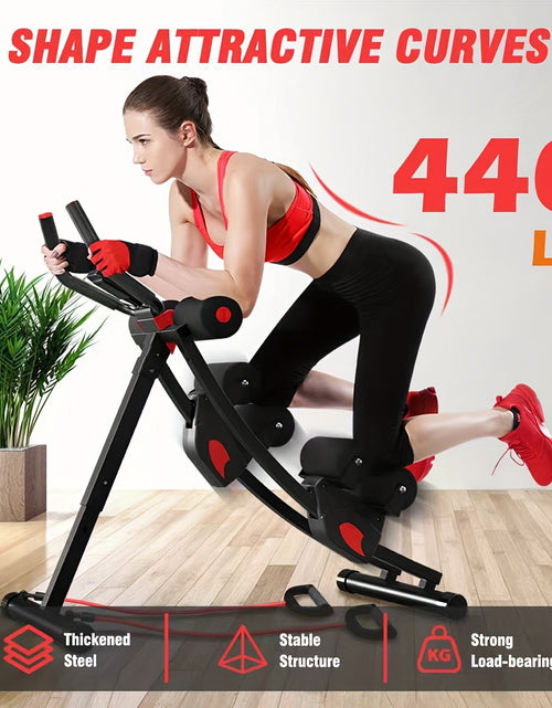Load image into Gallery viewer, 440 Lbs Ab Workout Weight Capacity Equipment, Ab Machine For Home Gym, Foldable Core &amp; Abdominal Exercise Machine, Adjustable Ab Machine Full Body Workout Exercise Fitness Equipment Adjustable Height With Resistance Bands, Du
