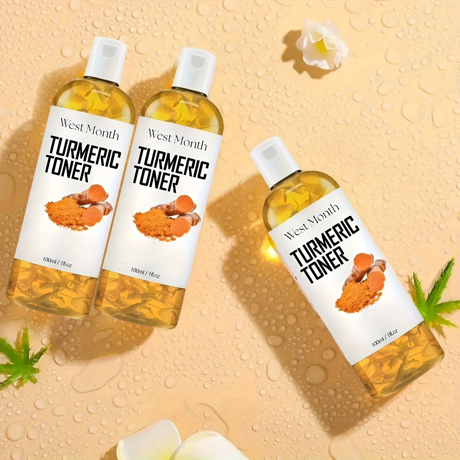 Turmeric Brightening Toner, Moisturizing Hydrating Toner, Collagen And Mint Leaf Extract, Facial Skincare 100ml * 4/2/1Pcs