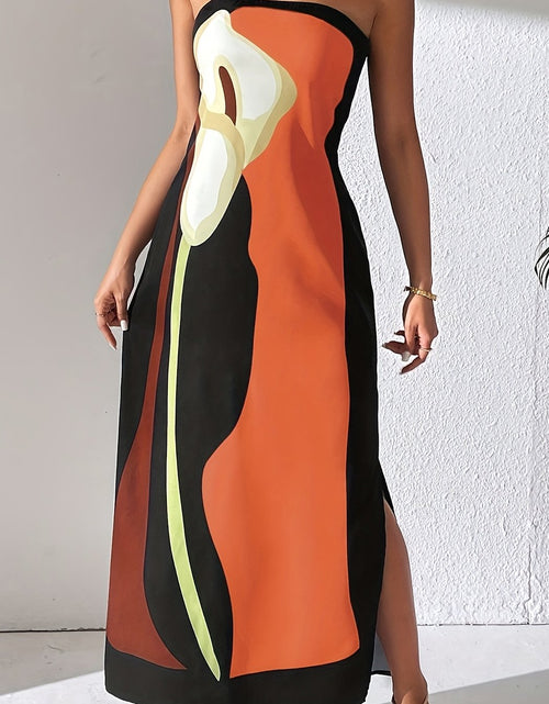 Load image into Gallery viewer, Women&#39;S Spring And Summer Casual Elegant Women&#39;S Avocado Print Strapless Midi Dress
