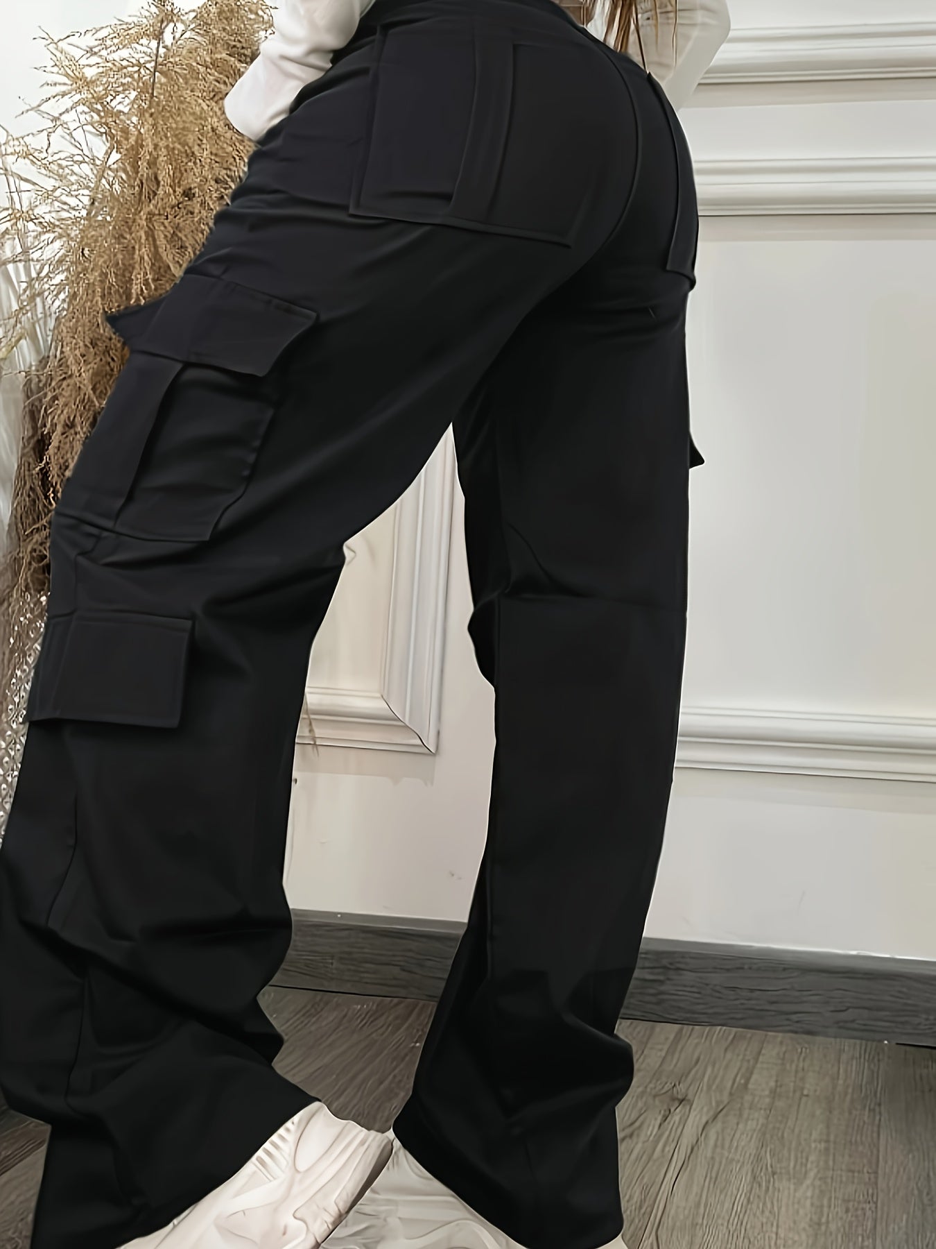 Women High-Waisted Stretch Pants with Multiple Pockets - Casual & Versatile, Butt-Lifting Design, Spring/Summer/Fall, High Waisted Pants