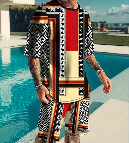 Men's Comfortable Sports Suit - 3D Digital Print, Breathable, Casual Wear