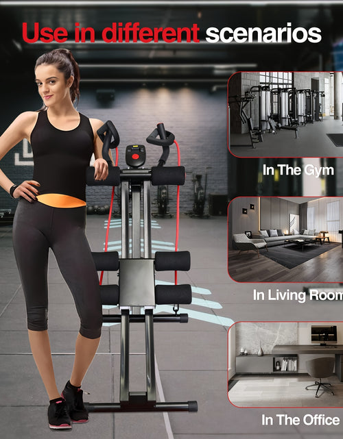 Load image into Gallery viewer, 440 Lbs Ab Workout Weight Capacity Equipment, Ab Machine For Home Gym, Foldable Core &amp; Abdominal Exercise Machine, Adjustable Ab Machine Full Body Workout Exercise Fitness Equipment Adjustable Height With Resistance Bands, Du
