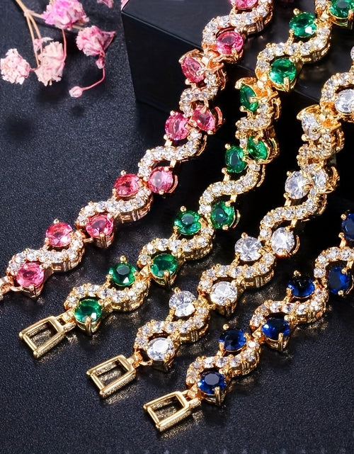 Load image into Gallery viewer, 1pc Colorful Wave Crystal Stone Chain Bracelet - Fashionable, Stylish
