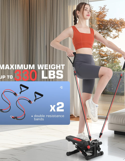 Load image into Gallery viewer, Lightweight Fitness Stepper With 2pcs Resistance Bands, Pedal Exerciser With LCD Monitor, Max Weight 250LBs
