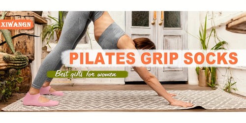 Load image into Gallery viewer, [2 Pairs Grippy Pilates Socks] 2 Pairs Non-Slip Grippy Pilates Socks for Women | Open Top Yoga Socks, Breathable Athletic Socks for Workout, Barre, Dance - Barre Accessory
