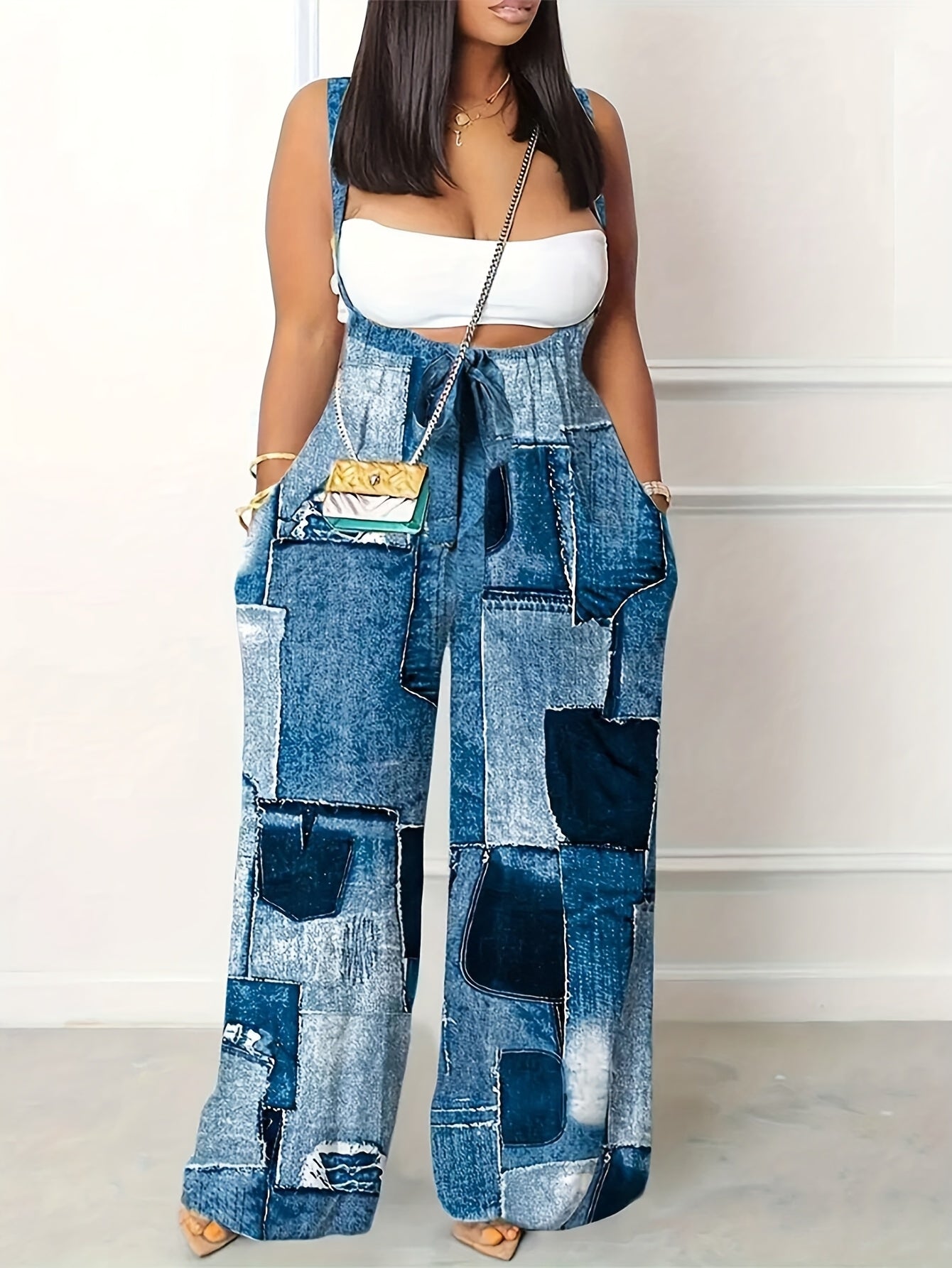 Women's Backless Gradient Wide Leg Jumpsuit