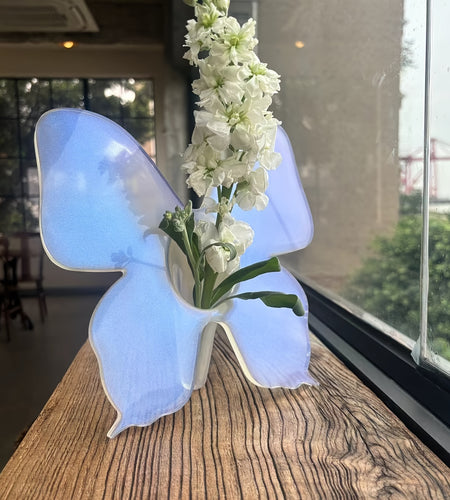 Butterfly Photo Frame Vase - Acrylic Square Floral Holder with Illuminated Wings, Battery-Free Decorative Art  Translucent Material