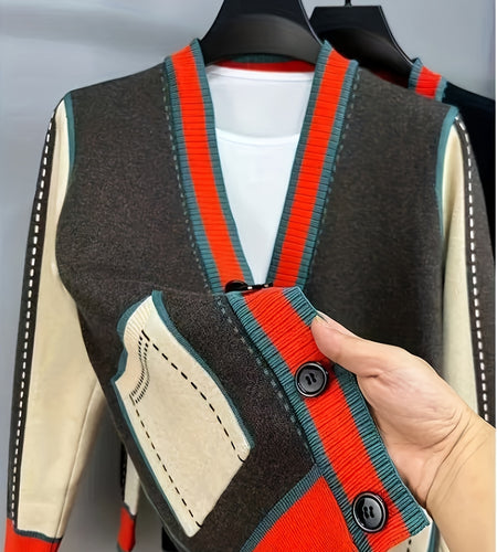 Men's 2025 Knit Cardigan, New Fall Winter Sweater Jacket, Thermal Long Sleeve Open Front, Retro Streetwear Casual Coat