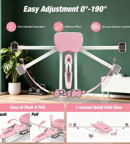 Leg Split Machine, Heavy-Duty 440LBS Capacity Adjustable Home Gym Equipment, Sturdy Construction Non-Slip Base Plate, for Women's Yoga Dance Ballet Martial Arts Squats Core Workouts, Full-Body & Leg Strength Training