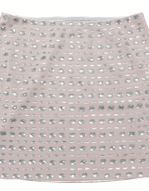 Load image into Gallery viewer, Sexy Solid Color Sleeveless Strapless Diamond Studded Women&#39;s Dress for Evening Party and Festival
