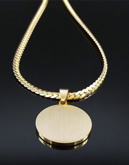 Load image into Gallery viewer, Elegant Golden-Tone Stainless Steel Serenity Prayer Hand Pendant Necklace with Crystal Accents - Hip Hop/Vintage Style Religious Jewelry for Men &amp; Women, Perfect for Daily Wear
