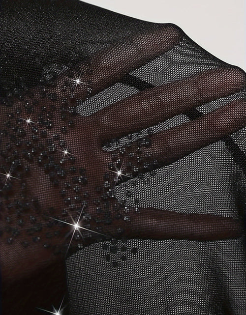 Load image into Gallery viewer, Sexy Rhinestone Bodycon Mesh Dress - Sexy Dollar Pattern

