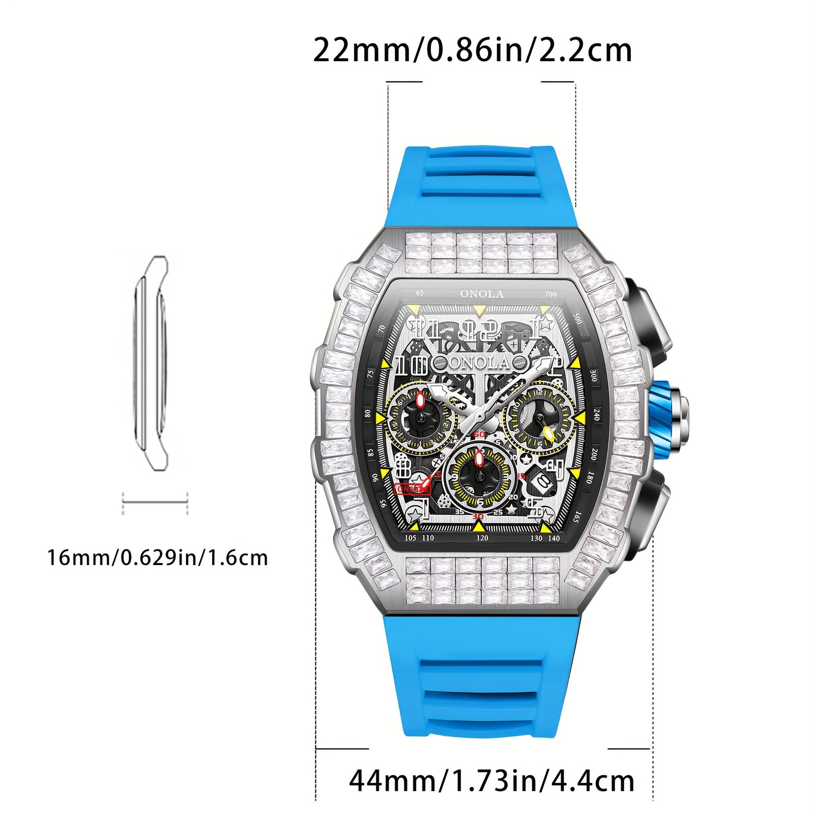 Men Automatic Mechanical Watch, Barrel Shape Hollow Tourbillon, Date Display, High-quality 3ATM Waterproof, Suitable For Casual And Formal Occasions, Daily Wear, Luxurious Sports Watch