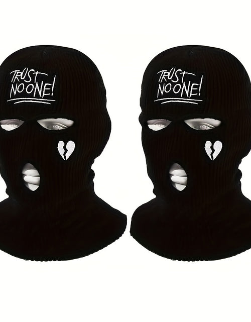 Load image into Gallery viewer, 2pcs Graphic Unisex Thermal 3-Hole Winter Knitted Mask With Full Face Covering For Outdoor
