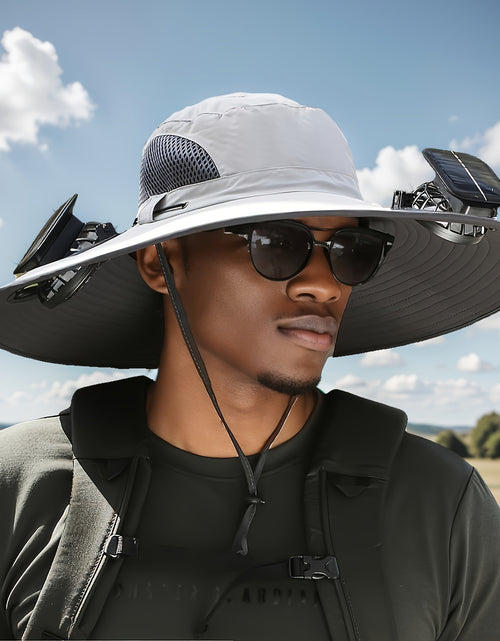 Load image into Gallery viewer, Solar Hat 2 Fans  | New Sun Protection USB Charging Sun Hat with Dual Power Outdoor Hat
