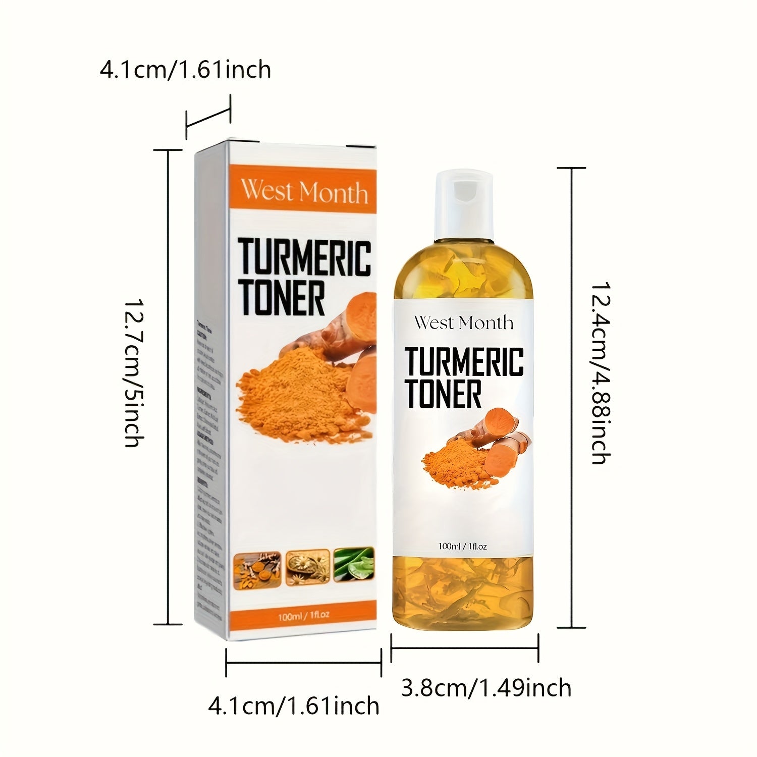 Turmeric Brightening Toner, Moisturizing Hydrating Toner, Collagen And Mint Leaf Extract, Facial Skincare 100ml * 4/2/1Pcs