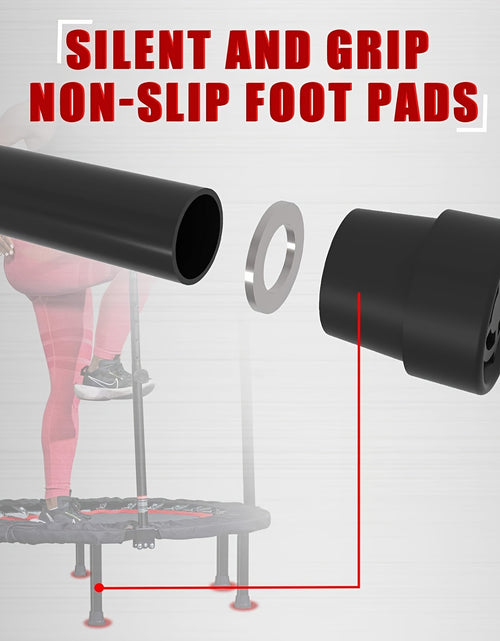 Load image into Gallery viewer, Mini Trampoline 450/550 LBS Foldable with Bungees - 40&quot; U-Shaped Adjustable Foam Handle - Stable &amp; Quiet Exercise Rebounder for Adults - Indoor/Outdoor Workout - Black - Trampoline for Exercise
