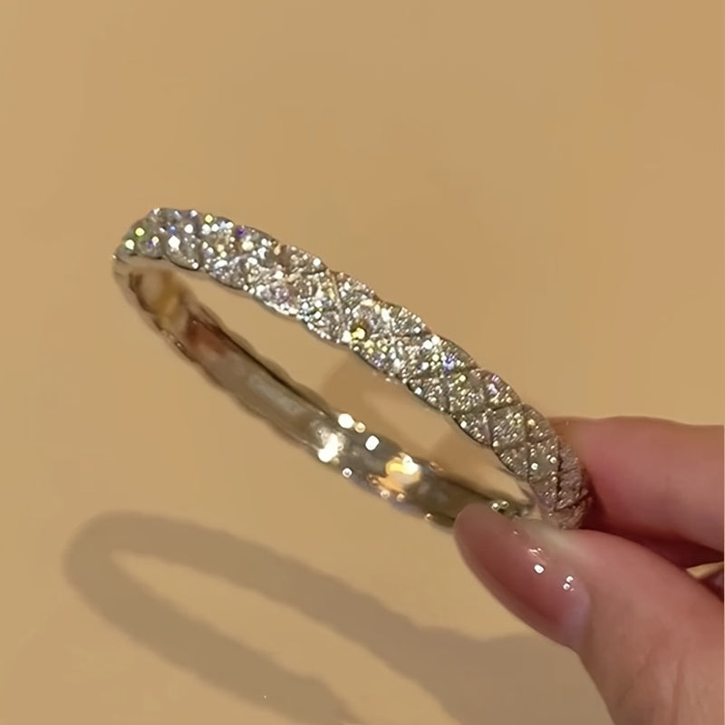 Ladies Intricate Wave Design Moissanite All-inset Moissanite Bracelet, The Perfect Gift