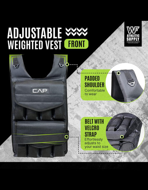 Load image into Gallery viewer, 40 LB Adjustable Weighted Vest for Strength Training, Workout and Running, Body Weight Vest for Men and Women, Weighted Jacket, Removable Weight Included, Regular Length

