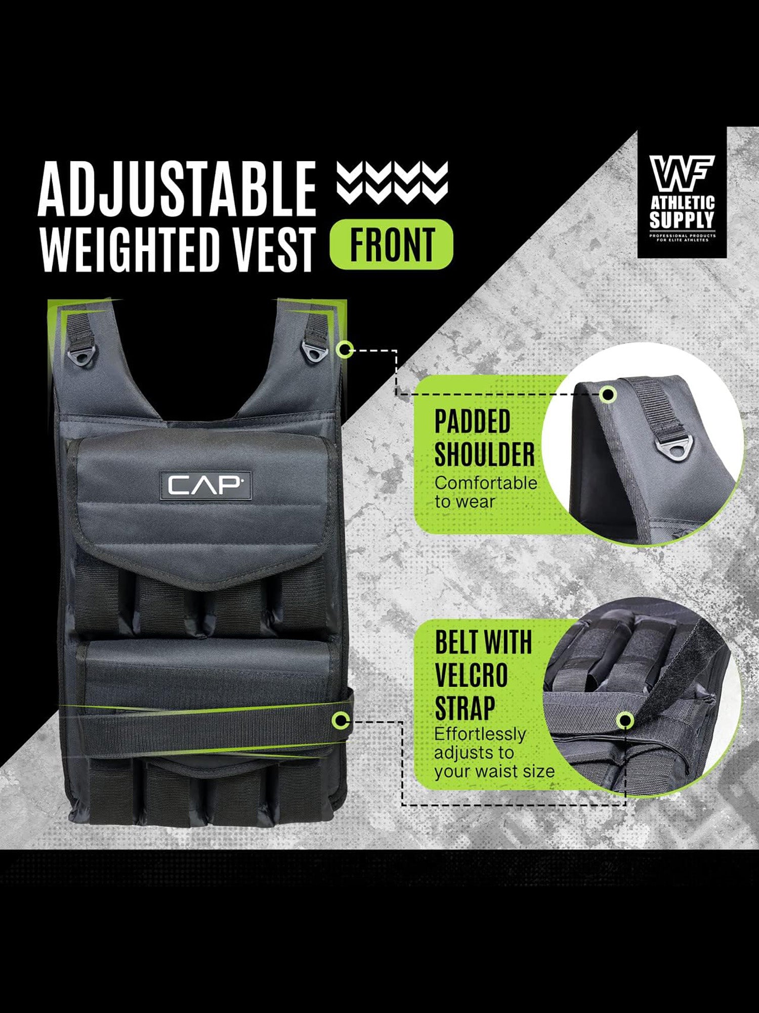 40 LB Adjustable Weighted Vest for Strength Training, Workout and Running, Body Weight Vest for Men and Women, Weighted Jacket, Removable Weight Included, Regular Length
