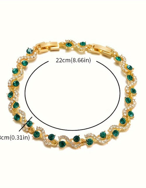Load image into Gallery viewer, 1pc Colorful Wave Crystal Stone Chain Bracelet - Fashionable, Stylish

