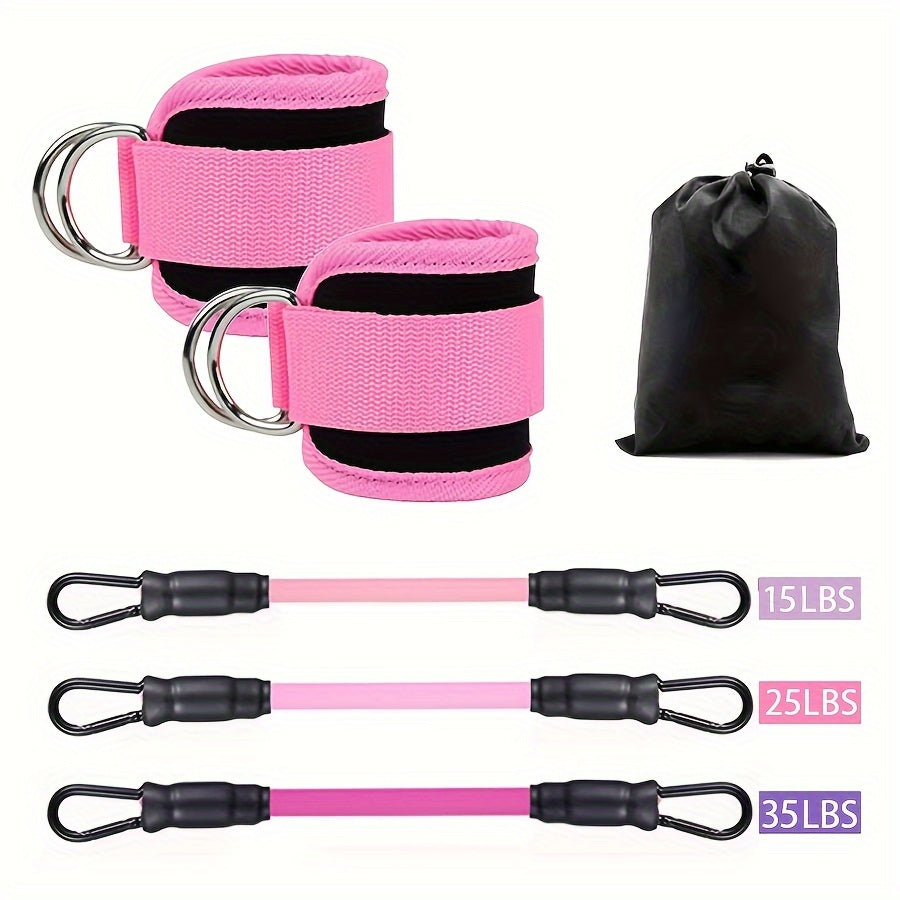 5pcs Ankle Resistance Bands, Ankle Bands For Working Out With Cuffs, Resistance Bands For Leg & Butt Training, Ankle Straps With Exercise Bands