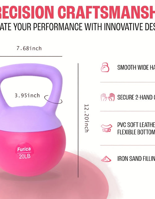 Load image into Gallery viewer, [Rose Red Soft Kettlebell] 1pc Rose Red Soft PE Polyethylene Kettlebell - 5-30LB, Enhancing Strength, Suitable for Home Fitness and Gym
