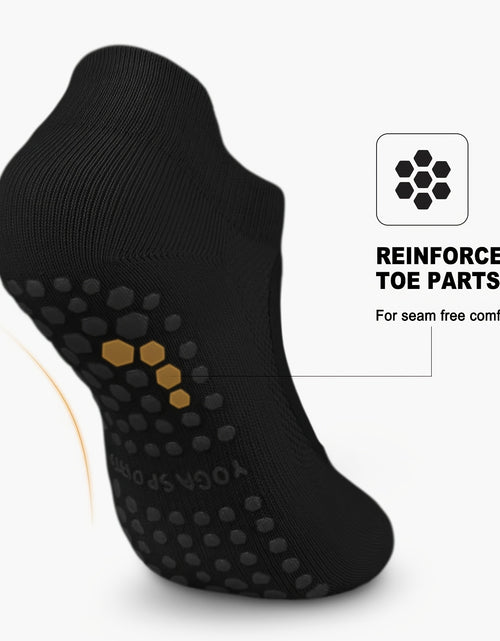 Load image into Gallery viewer, [2 Pairs Grippy Pilates Socks] 2 Pairs Non-Slip Grippy Pilates Socks for Women | Open Top Yoga Socks, Breathable Athletic Socks for Workout, Barre, Dance - Barre Accessory
