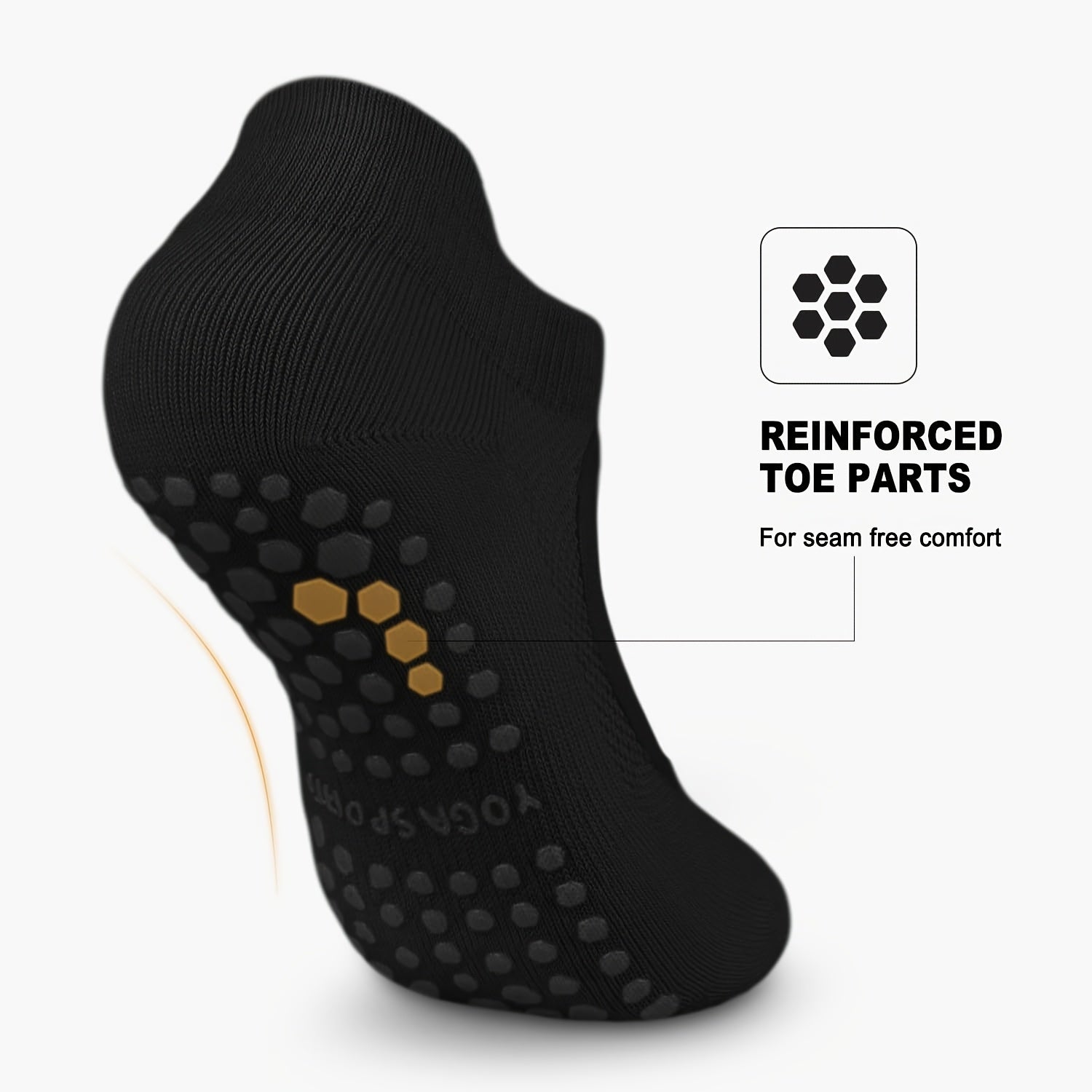 [2 Pairs Grippy Pilates Socks] 2 Pairs Non-Slip Grippy Pilates Socks for Women | Open Top Yoga Socks, Breathable Athletic Socks for Workout, Barre, Dance - Barre Accessory