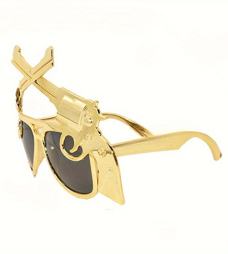 Perfect Party Pistol-Shaped Glasses  Durable PC Frame & Lens, Leisure Style