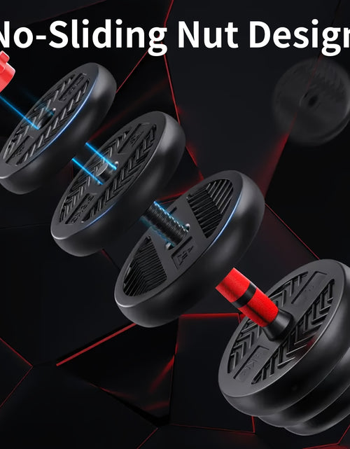 Load image into Gallery viewer, Adjustable Dumbbell Set, 90/70/30/20 Lbs Free Weights Set with Upgraded Nut, 4in 1 Weight Set Used As Kettlebells, Barbell, Push Up Stand, Fitness Exercise for Home Gym Suitable Men/ Women
