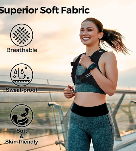 Weighted Vest  6lb/25lb/30lb/46lb with Reflective Stripe & Adjustable Detachable Pouch - Unisex Workout Vest for Strength Training, Running, Walking, Jogging - Deeper Back Mesh Pocket, Ideal for Men & Women