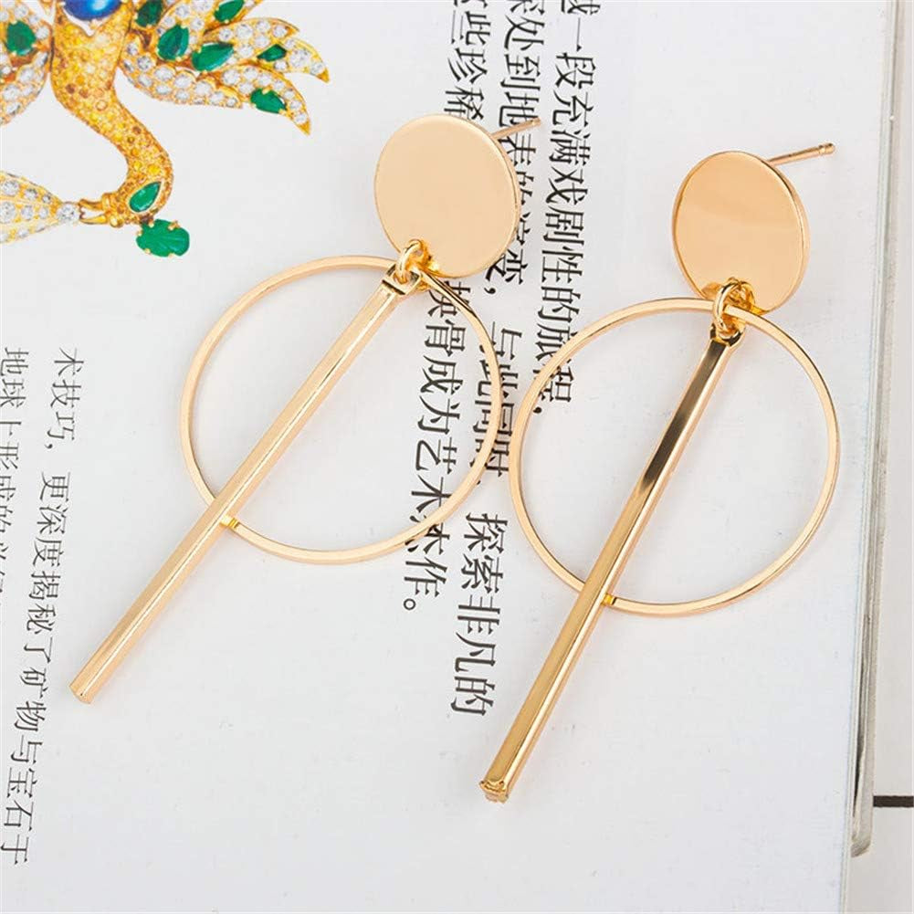 Geometric Double Circle Hoop Dangle Earrings Simple 8 Infinity Knot Bar Tassel Drop Earrings for Women Jewelry